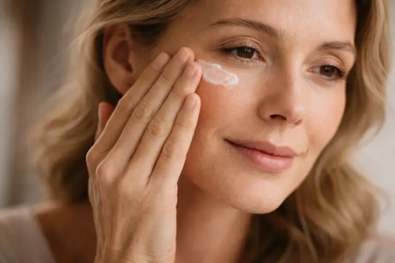 Retinolcreme - Frau bei der Anwendung